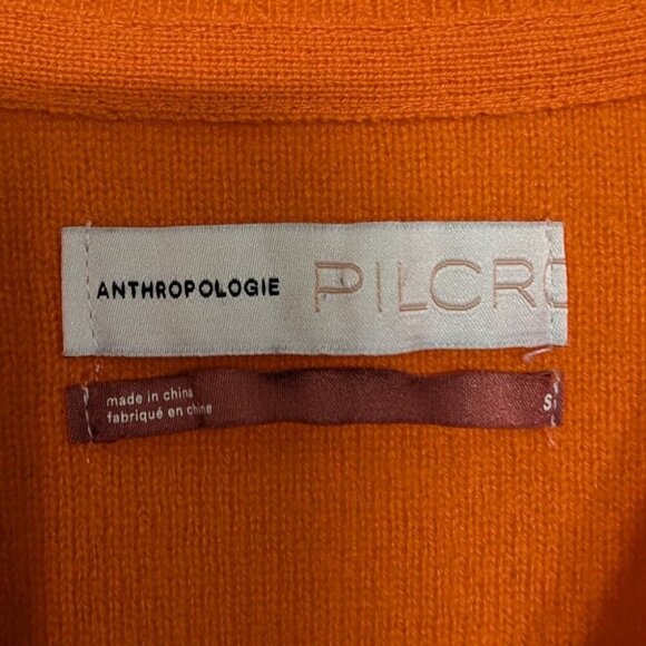 Pilcro 100% Cashmere Sweater Womens Size Small Orange Mock Neck Anthropologie - Picture 4 of 10